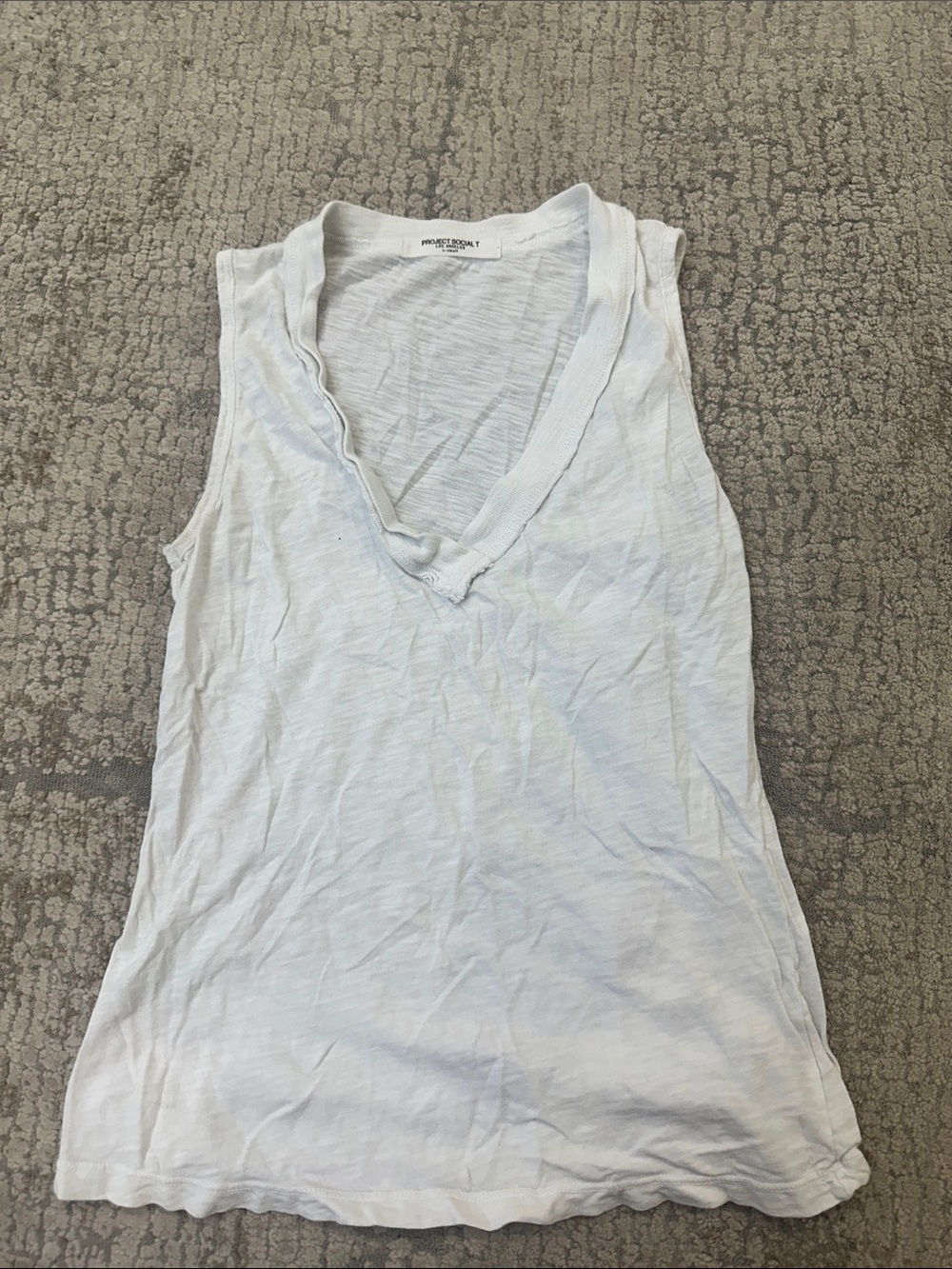 Project Social T White V-Neck Sleeveless Tank